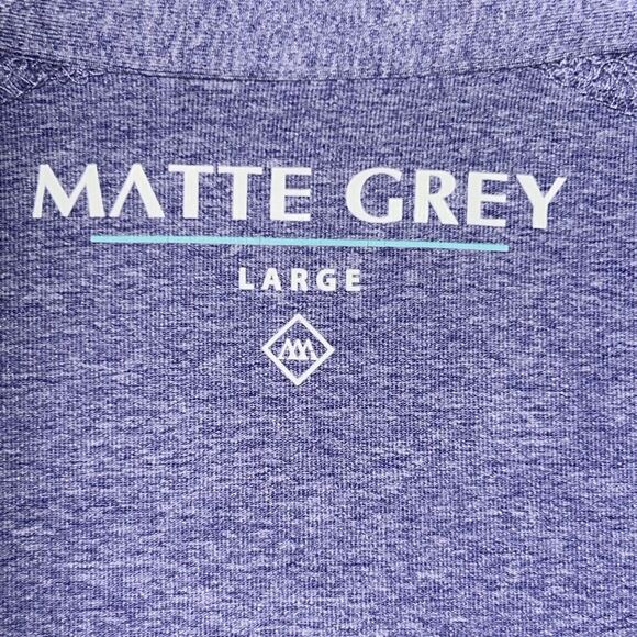 NEW Matte Grey Men’s Purple Polo Shirt - Picture 5 of 8